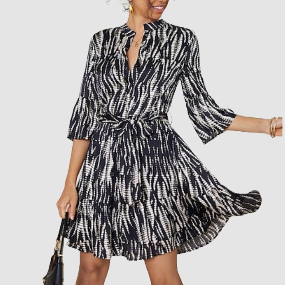 Abstract Marble Print Dress
